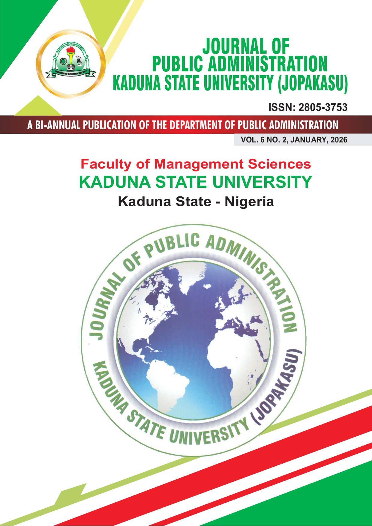 Journal of Public Administration Kaduna State University